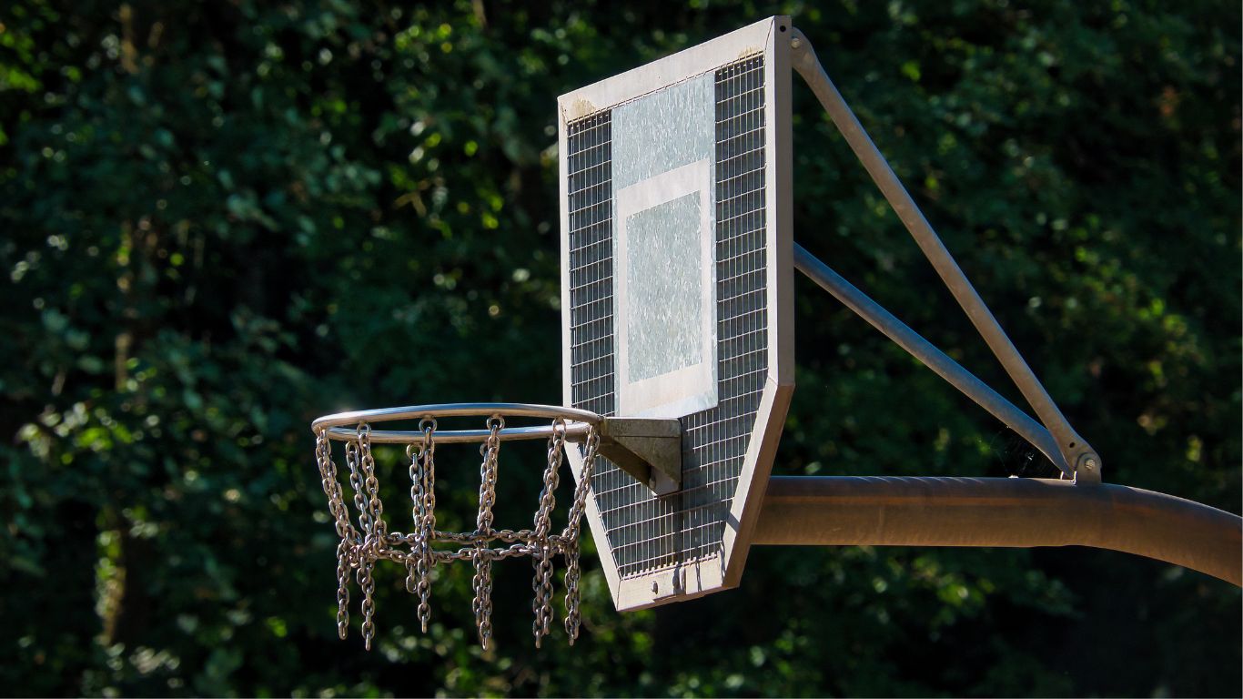 trampoline basketball hoop
