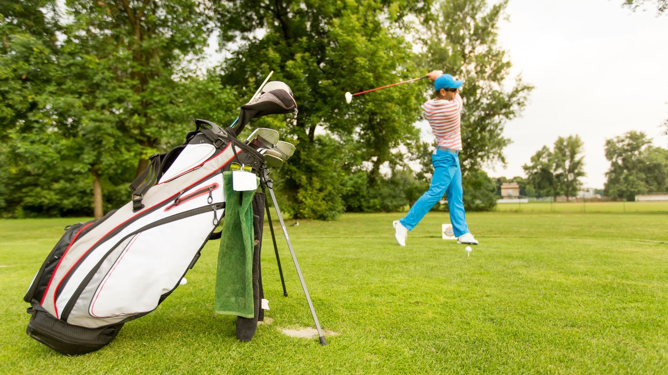 Synthetic Leather Sunday Golf Bag with Stand