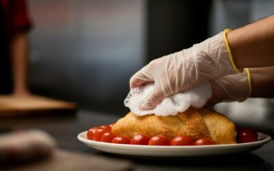 how should food workers protect food from pathogens on their hands
