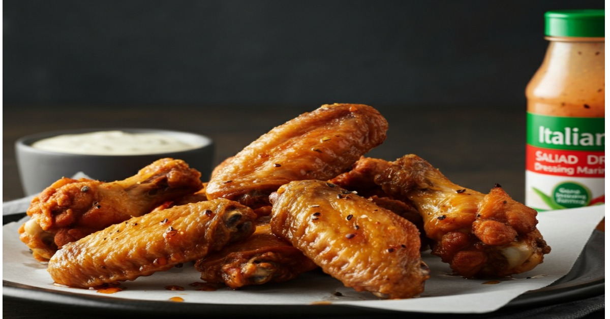 fried chicken wings using italian salad dressing recipe