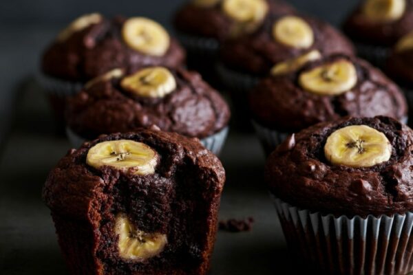 brownie banana muffins using a brownie box mix