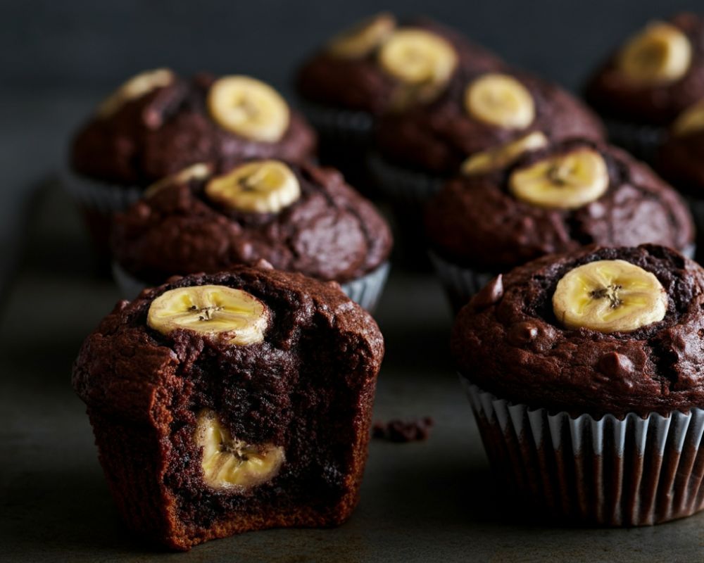 brownie banana muffins using a brownie box mix