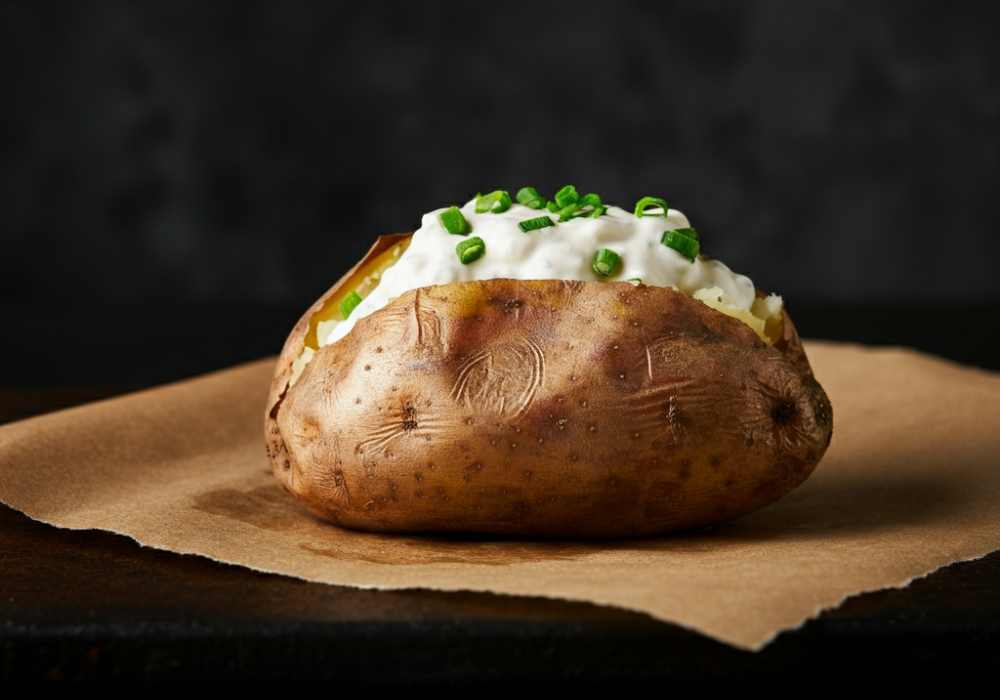 what equipment should a food worker use to reheat a baked potato