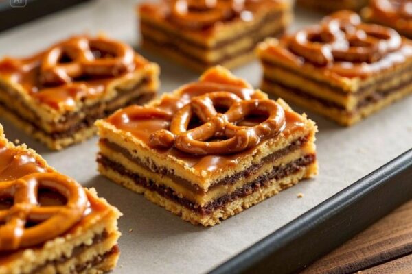 caramel pretzel crack bars