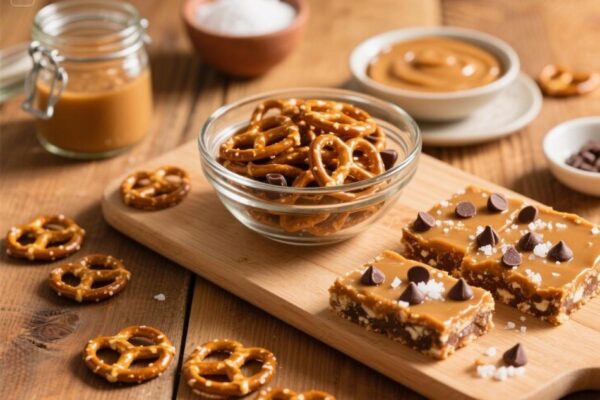 No-Bake Caramel Pretzel Crack Bars Recipe no bake caramel pretzel crack bars
