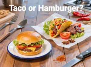 what is the difference between a taco and hamburger