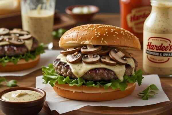hardees mushroom and swiss sauce