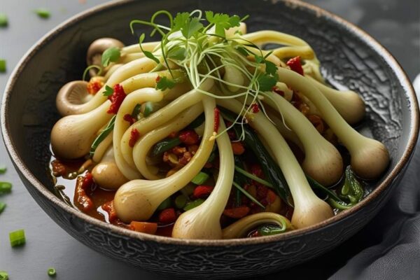 spicy enoki mushrooms
