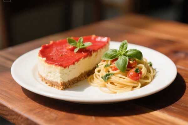 tomato basil pasta cheesecake